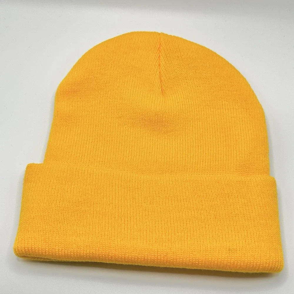 Highland Cow Cattle Cartoon Animal Beanie Hat Cap Knit Cuff Yellow Outdoors